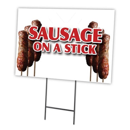 Sausage On A Stick Yard Sign & Stake Outdoor Plastic Coroplast Window